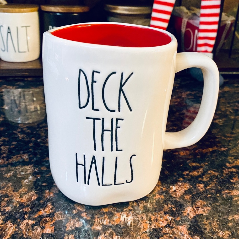 Rae Dunn DECK THE HALLS mug